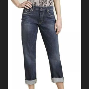 Rich & Skinny Super Studly Blue Boyfriend Studded Relaxed Stretch Jeans Size 28